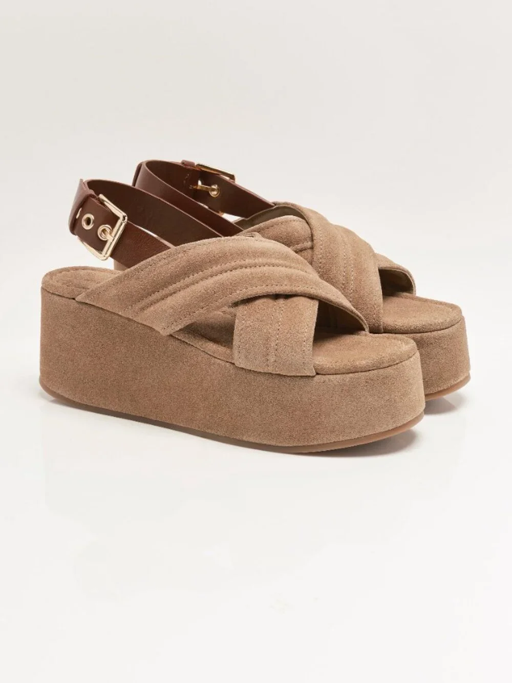 FREE PEOPLE Skyline Platforms / Fawn Suede